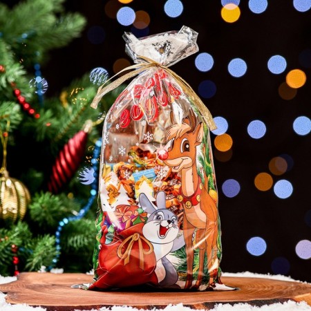 Gift Package "Olennok" 20 x 35 cm, colored metallized pattern-4