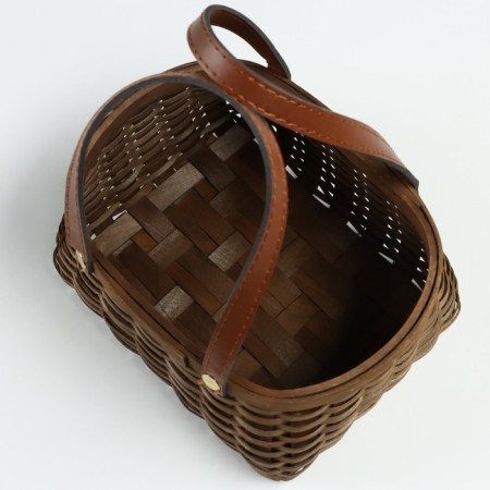 Wicker basket, 21 x 16 x 10/22 cm, brown, sequoia-2