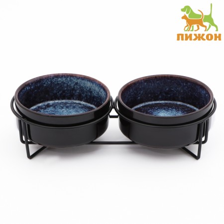 Ceramic bowls on a stand 2 x 250 ml-1