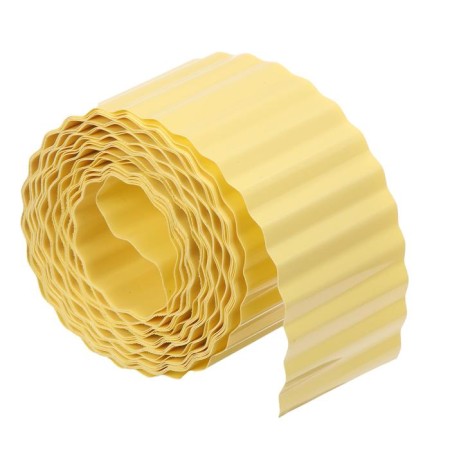 Border tape, 0.1 × 9 m, thickness 0.6 mm, plastic, corrugation, yellow, Greengo-5