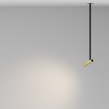 Suspended Technical P141RS-L125-6W3K-BBS, LED, 6 W, 30x30x651 mm, 270 lm, 3000K, black, brass