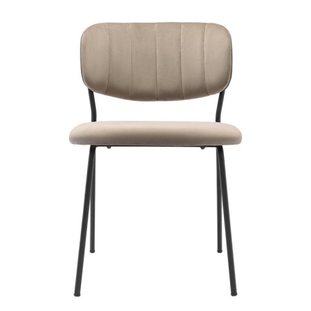 Eirill chair, 530 × 590 × 770 mm, velor, color light brown-5