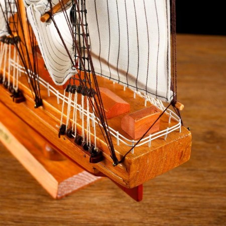 Survenger ship large "Krambole", side light wood, white sails, mix 57 × 9 × 49cm-6