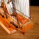 Survenger ship large "Krambole", side light wood, white sails, mix 57 × 9 × 49cm