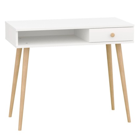 Written table with a box and an open niche, 900 × 450 × 760 mm, white color-3