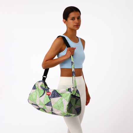 Sports bag, textura, average size, green color-7