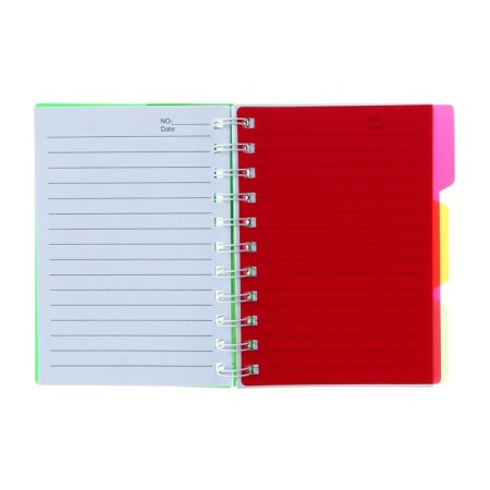 Notepad on the crest A6, 100 sheets, line, plastic cover, with dividers, assorted mix-6