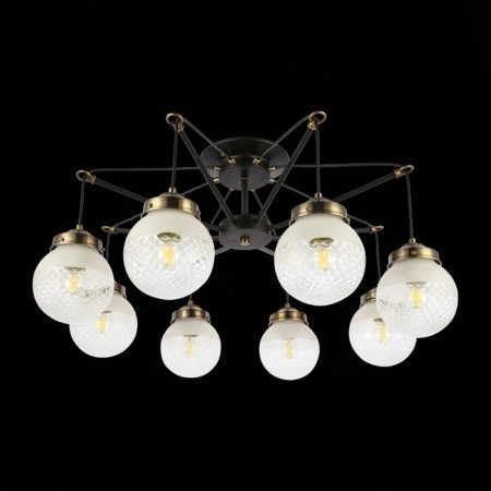 Ceiling EVOLUCE lamp. Sle110302-08. Stricce. 8x60 W, E27, 76x76x38 cm, black color, bronze-3