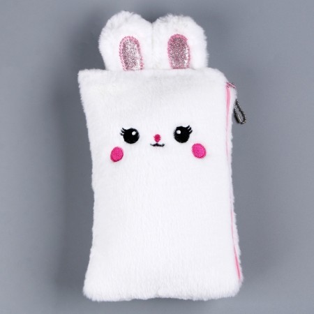 Penal School Soft "Bunny", 21 × 13 cm, plush, white color-2