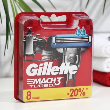 Exchange cassettes Gillette Mach 3 Turbo Aloe, 3 blades, 8 pcs-10