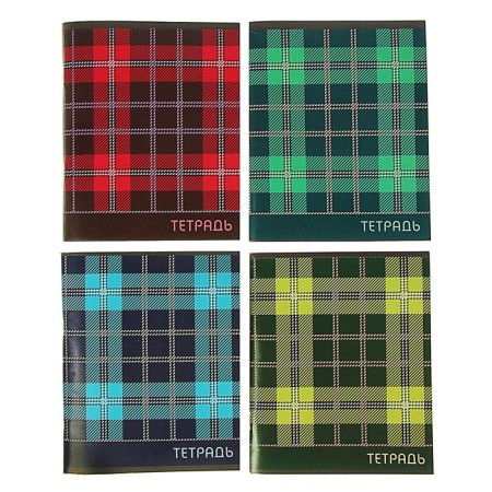A notebook of 96 sheets in the “Scottish” cage, the cover coated cardboard, block No. 2, whiteness 75% (gray sheets), mix