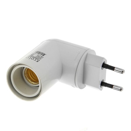 Ecola adapter, plug-patron, E14, 60 x 83 mm, with a switch, white-2