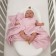 Knitted blanket, size 100x140 cm, pink color