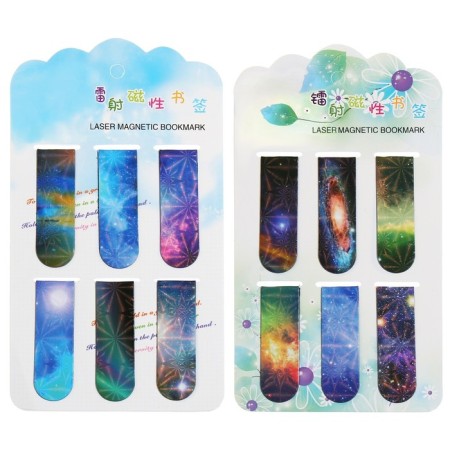 A set of magnetic bookmark for books Calligrata 6 pieces, "Universe", mix-1