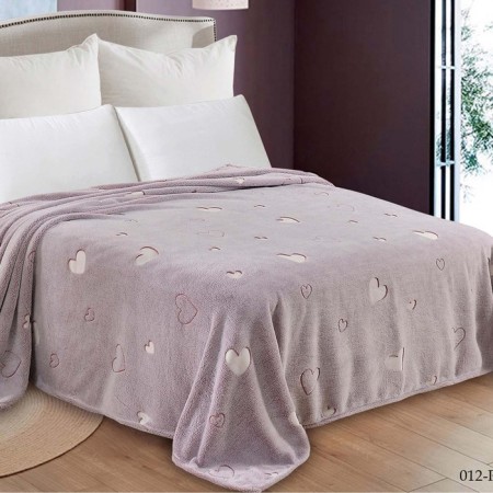 Gluming blanket 150x200cm, hearts, Velsoft 260g/m, PE100%