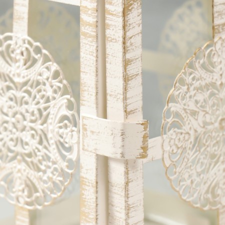 Climber Metal, glass "Lantern - Round Flower" White with a patina 12.5x12.5x30cm-2