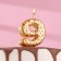 Candle in the Sanata cake, number "9", gold with red stars, 5.5 cm