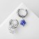 Earrings with the removable element "Transformer" flower, white-blue color in silver