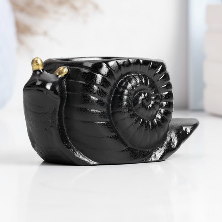 Figure pot "Snail" black, 6x11x6cm