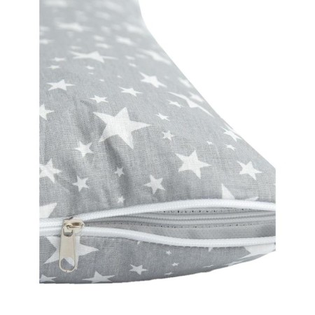 Pillow orthopedic roller with buckwheat luster, size 20x50 cm, stars, color gray-3