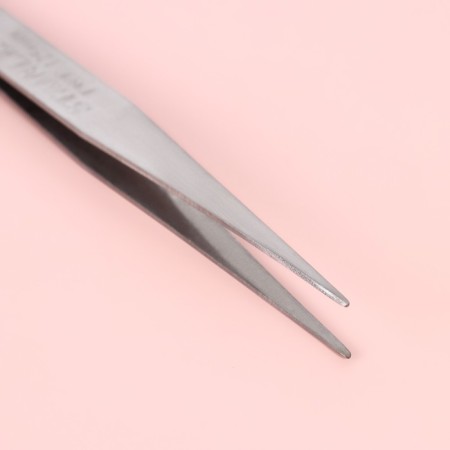 Pinzet straight for needlework, 12.3 cm, silver color-1
