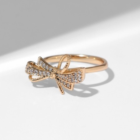 Ring Xuping bow, white color in gold, size 18-1