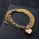 Bracelet Metal "Chain" heart voluminous, color gold, 18 cm