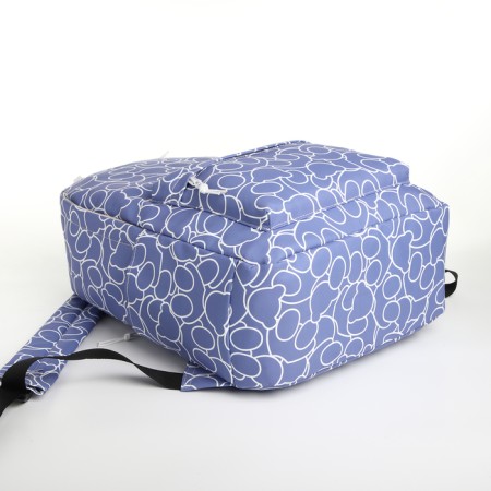 School backpack on lightning from textiles, 3 pockets, blue color-4