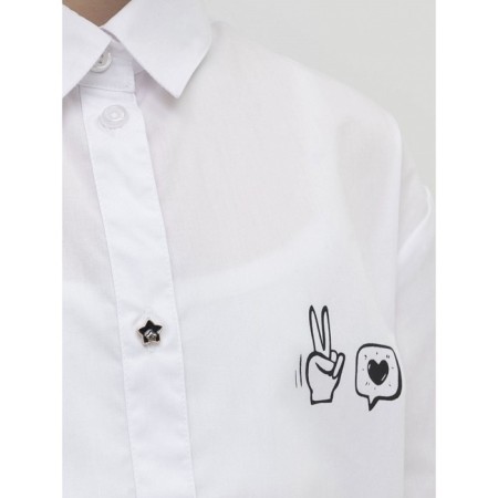 Blouse for girls, height 122 cm, white color-3