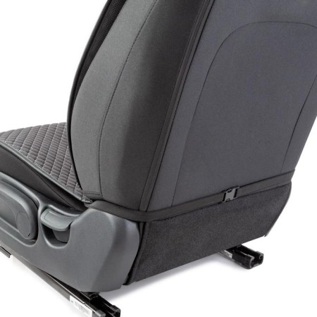 Caps on the front seats Car Performance, 2 pcs, fiberflax (soft flax), rhombus, ser./Gray-4