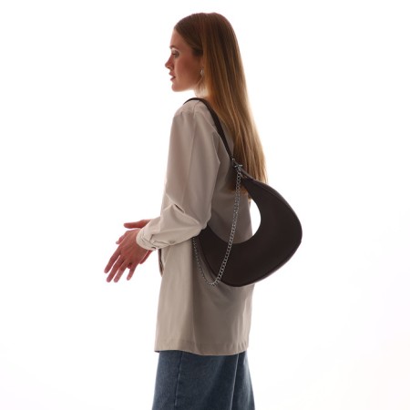 Bag Women's Sobo on the zipper Textura, average size, brown color-11