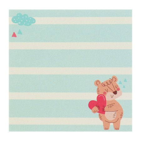 Block with a sticky edge 76*76mm 80l with a pattern of animals mix-3