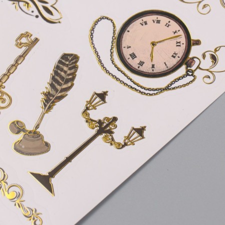 Photo album 25 sheets (stickers+rings) "Classic" embossing gold 19x27x3 cm-4