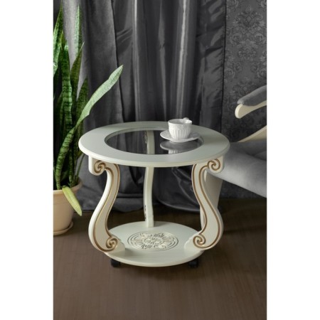 Grazia coffee table (c), 580x580x490, ivory/gold-8