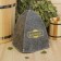 Classic hat for the bath, gray with gold embroidery "Dobroparov"