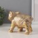 Souvenir Polystone "Elephant with the baby" Geometric patterns gold 19.5x9x12 cm