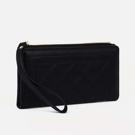 Women's wallet on magnets, black color
