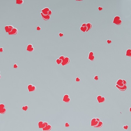Film for flowers "heart" red 0.7 x 8.2 m, 40 mkm-2