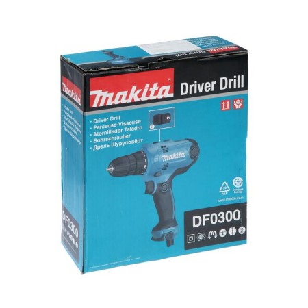 Drill-shuruvret network Makita DF0300, 320 W, 2 speeds, 450/1500 rpm, 56 nm, reverse-5