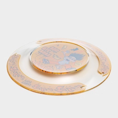Glass plate "Vlad A4. Fire ", d = 19.5 cm-2