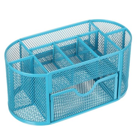 Chancellery trifle stand 9 departments, mesh metal, blue-2