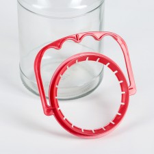 Handle for glass jars, d = 82 mm, red color