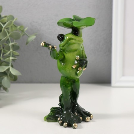 Souvenir Polystone Lak "The Frog is hiding from the rain" 8.5x5.8x14 cm