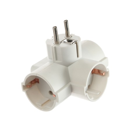 Network branch with protection and with Uniel switch, 3 nests, 16 a, 3500 watts, s/s, white-1