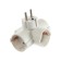 Network branch with protection and with Uniel switch, 3 nests, 16 a, 3500 watts, s/s, white