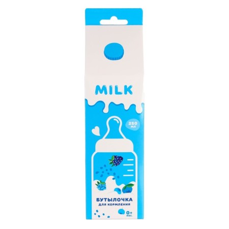 A bottle for feeding Gift "Dairy cocktail", classic throat, 250 ml., 0 months, with a nipple, with handles-6