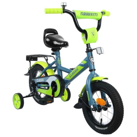 Bicycle 12 "Graffiti Classic, gray/lemon color-2