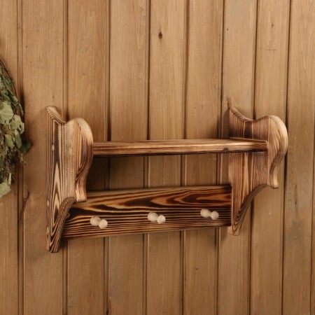 The shelf is burned, 3 hooks, 43 × 27 × 17 cm-4