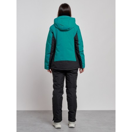 Ski costume female winter, size 42, dark green color-3