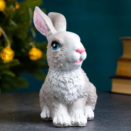 Piggy bank "Bunny" gray, 17cm-1